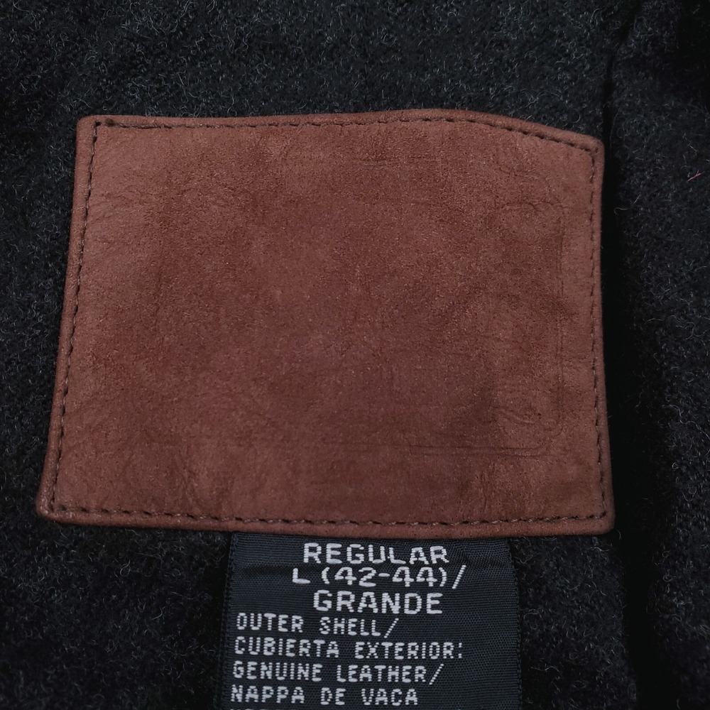Vintage St Johns Bay Leather Jacket Mens Large Brown Wool Insulated Soft Supple - Picture 6 of 16